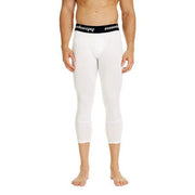 White Men's Compression Running 3/4 Tights Capri Pants SP028