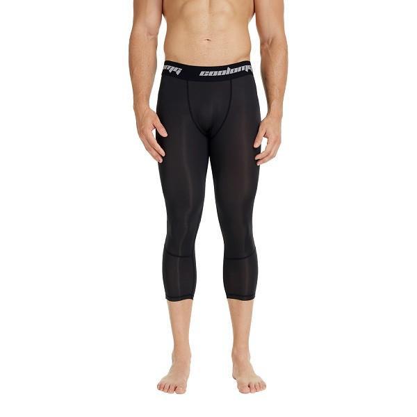 Black Men's Compression Running 3/4 Tights Capri Pants SP028BK Black Men's Compression Running 3/4 Tights Capri Pants SP028BK