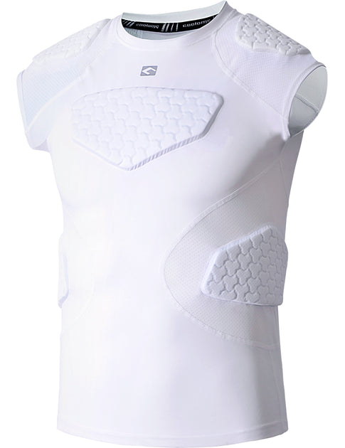 Kids Football Padded Shirt With 6 Protective Pads - Chest & Rib Protector For Sports