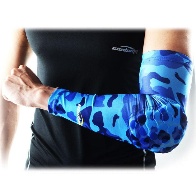 Camouflage Blue Arm Sleeve with Pad COOLOMG Football Baseball