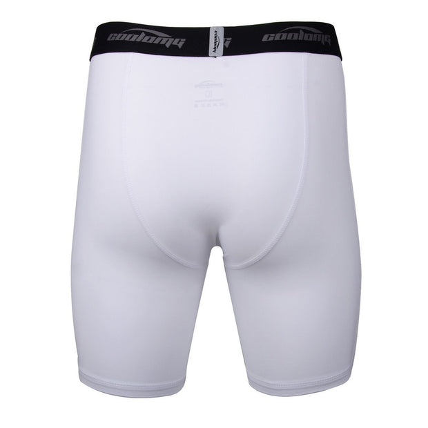 Men's White 6" Training Compression Shorts