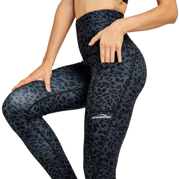 COOLOMG Women Leggings High Waisted Yoga Pants with Side Pocket Black COOLOMG Football Baseball Basketball Gear