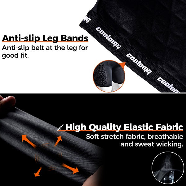 Men's Padded Baseball Sliding Shorts with Athletic Cup Black White MD003