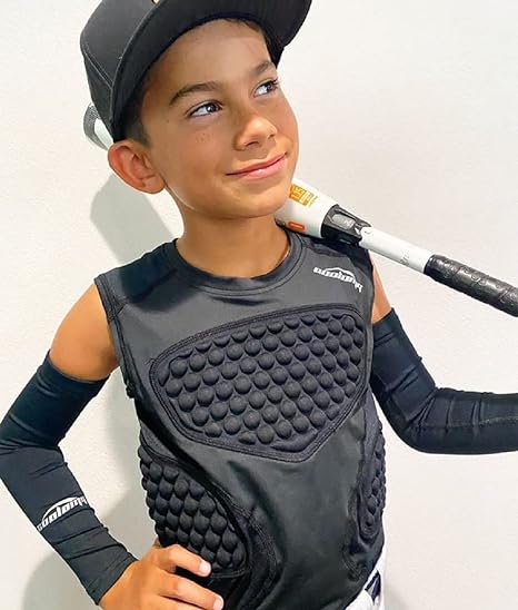 Youth Baseball Chest Protector Padded Compression Vest Shirt For Softball Football Lacrosse CF001