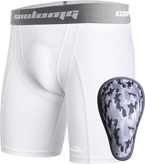 COOLOMG Youth Sliding Shorts with Protective Cup for Baseball Football CF002