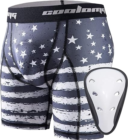 COOLOMG Men Sliding Shorts with Protective Cup MD001