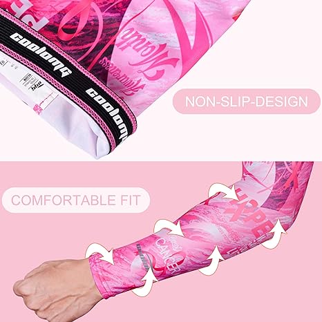 Ribbon Breast Cancer Awareness Arm Sleeve- Rose Pink