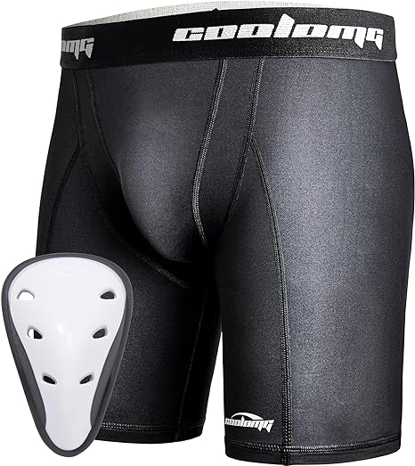 COOLOMG Youth Sliding Shorts with Protective Cup for Baseball