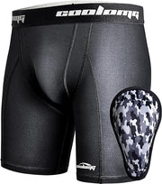 COOLOMG Youth Sliding Shorts with Protective Cup for Baseball Football CF002