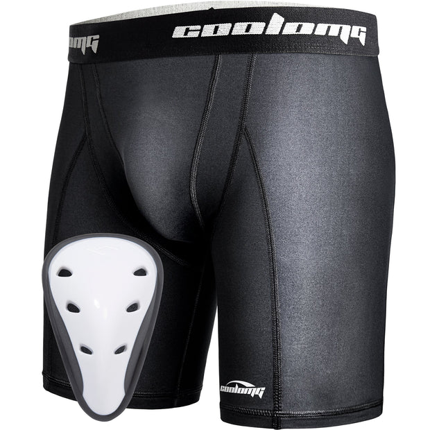 COOLOMG Youth Sliding Shorts with Protective Cup for Baseball Football CF002