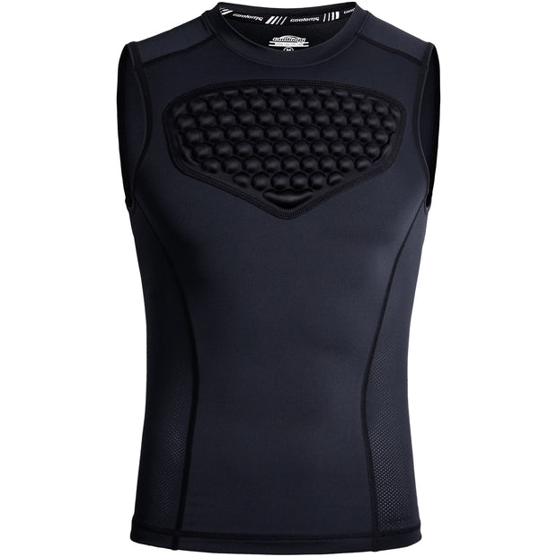 COOLOMG Youth Baseball Chest Protector Padded Compression Shirt Softball Football Lacrosse Rib Heart Sternum Guard