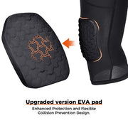 COOLOMG Kids Basketball Leggings with Knee Pads for Youth 3/4 Compression Pants BP001BK_T