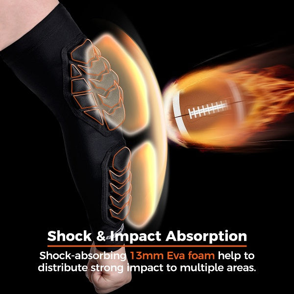COOLOMG & TS Football Arm Padded Elbow Sleeve For Youth Adult C01_FT001
