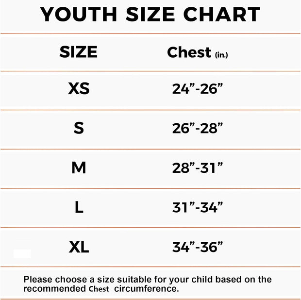 Youth Baseball Chest Protector Padded Compression Vest Shirt For Softball Football Lacrosse CF001