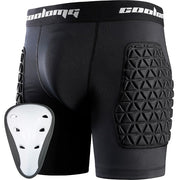 COOLOMG Youth Padded Sliding Shorts with Protective Cup CF003