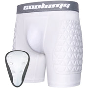 COOLOMG Youth Padded Sliding Shorts with Protective Cup CF003