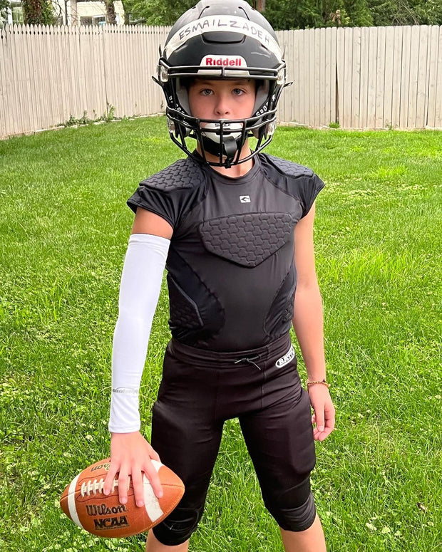 COOLOMG Youth Football Padded Shirt Chest Protector With Shoulder Pads CF004