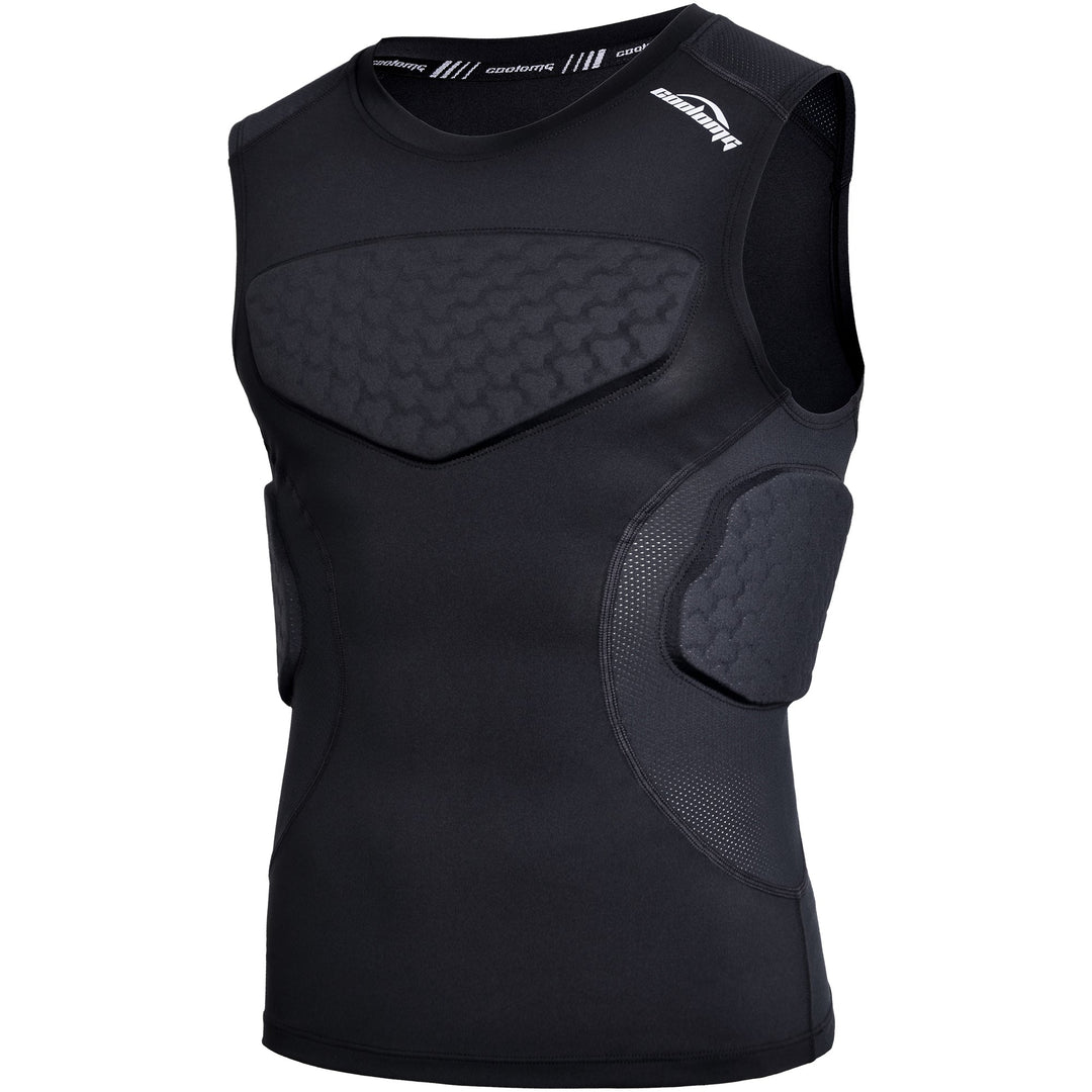 COOLOMG Youth Boys Padded Football Shirt Chest Rib Protector 4-Pad COOLOMG Youth Boys Padded Football Shirt Chest Rib Protector 4-Pad