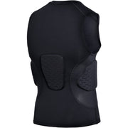 COOLOMG Youth Boys Padded Football Shirt Chest Rib Protector 4-Pad Compression Undershirt Rugby Lacrosse Back Protection