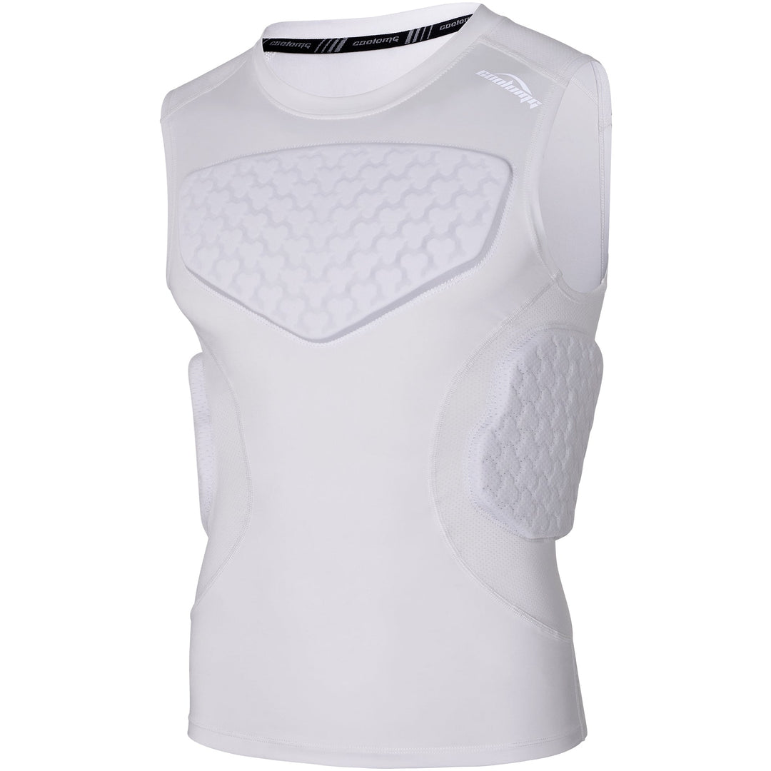 COOLOMG Youth Boys Padded Football Shirt Chest Rib Protector 4-Pad