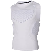 COOLOMG Youth Boys Padded Football Shirt Chest Rib Protector 4-Pad Compression Undershirt Rugby Lacrosse Back Protection