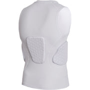 COOLOMG Youth Boys Padded Football Shirt Chest Rib Protector 4-Pad Compression Undershirt Rugby Lacrosse Back Protection
