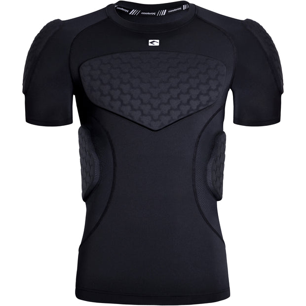 COOLOMG Youth Boys Padded Compression Shirt Football Chest Rib Protector Undershirt Shoulder Back Protection 6-Pad