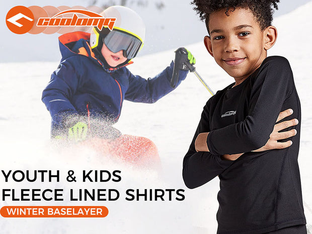 Boys & Girls Black Thermal Compression Tops & Bottom Set CH001