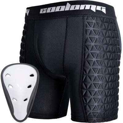  Basketball Padded Compression Shorts Girdle 3 HEX Pads  Padding Hips And Tailbone Protection Cup Pocket