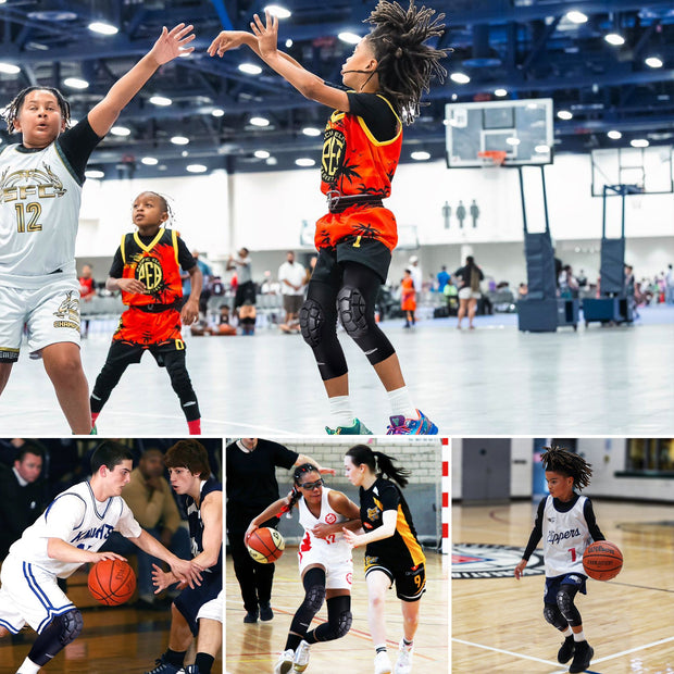 COOLOMG New Basketball Knee Pads Protective Knee Compression Sleeves for Youth Kids Adult