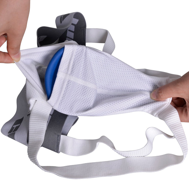 COOLOMG MMA Jock Straps with Cup for Men Adult 4-Straps Athletic Supporters with Groin Cup for BJJ Boxing Muay Thai Wrestling MD004
