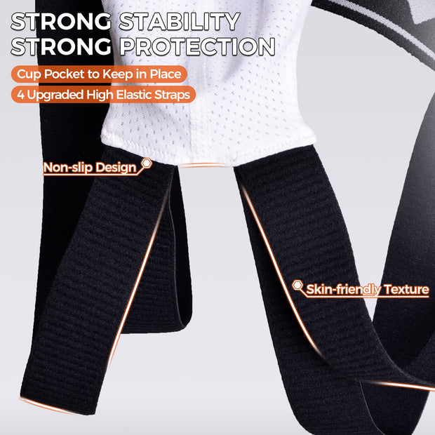 COOLOMG MMA Jock Straps with Cup for Men Adult 4-Straps Athletic Supporters with Groin Cup for BJJ Boxing Muay Thai Wrestling MD004