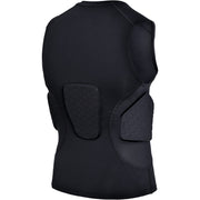 COOLOMG Youth Boys Padded Football Shirt Chest Rib Protector 4-Pad Compression Undershirt Rugby Lacrosse Back Protection