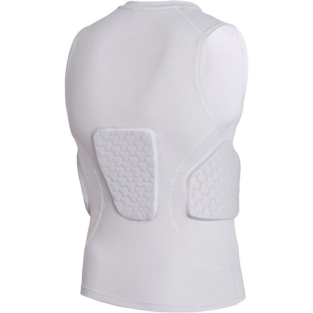 COOLOMG Youth Boys Padded Football Shirt Chest Rib Protector 4-Pad Compression Undershirt Rugby Lacrosse Back Protection