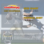 COOLOMG Mens Padded Compression Shirt Football Chest Rib Protector Undershirt Shoulder Back Protection 6-Pad