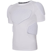 COOLOMG Mens Padded Compression Shirt Football Chest Rib Protector Undershirt Shoulder Back Protection 6-Pad