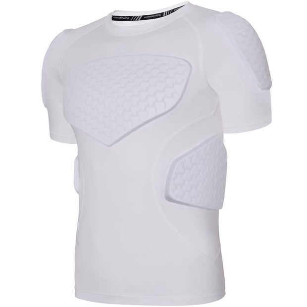 Men's Padded Compression Shirt - Football Shoulder & Rib Protection For Sports