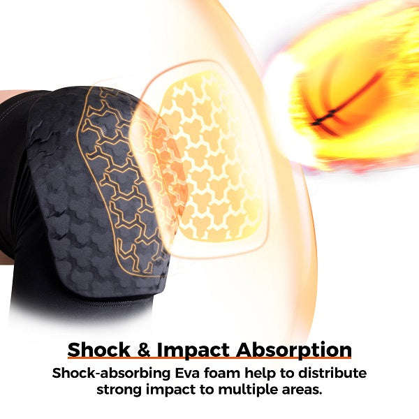COOLOMG Basketball Knee Pad for Kids Youth Adult, Compression Anti-slip Knee Sleeve for Baseball Volleyball Football, Sports Knee Protector (1 Pair) SP012T