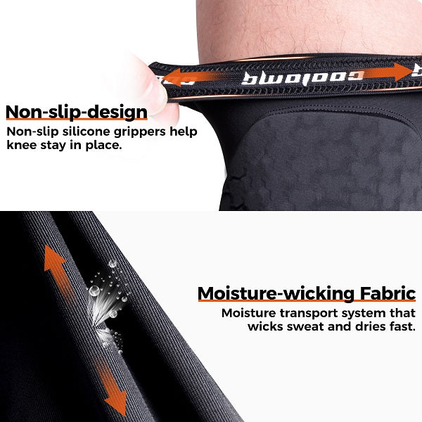 COOLOMG Basketball Knee Pad for Kids Youth Adult, Compression Anti-slip Knee Sleeve for Baseball Volleyball Football, Sports Knee Protector (1 Pair) SP012T