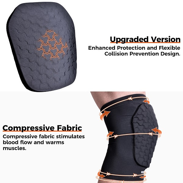 COOLOMG Basketball Knee Pad for Kids Youth Adult, Compression Anti-slip Knee Sleeve for Baseball Volleyball Football, Sports Knee Protector (1 Pair) SP012T