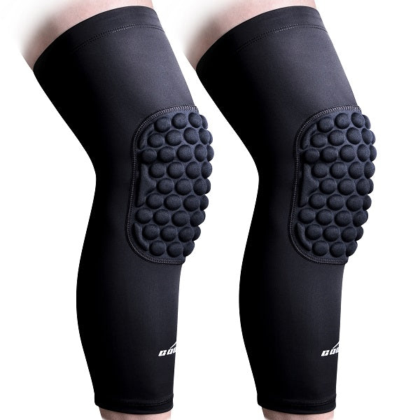 Coolomg Adult Kids Pad Basketball Leg Long Knee Sleeve EVA Pads