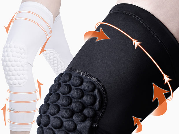 COOLOMG Basketball Knee Pads Compression Leg Sleeves Honeycomb Knee Pads