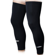 COOLOMG White/Black Sports Compression Leg Sleeve Long Knee Protection SP015WT