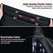 COOLOMG White/Black Sports Compression Leg Sleeve Long Knee Protection SP015WT