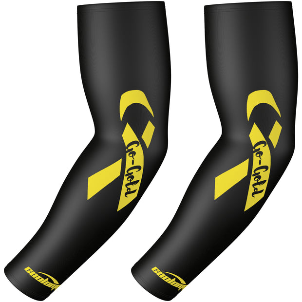 Yellow Ribbon Compression Arm Sleeves Child Cancer Awareness Sleeves for Sports Youth&Adult Sizes