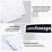 White Men's Compression Running 3/4 Tights Capri Pants SP028WT