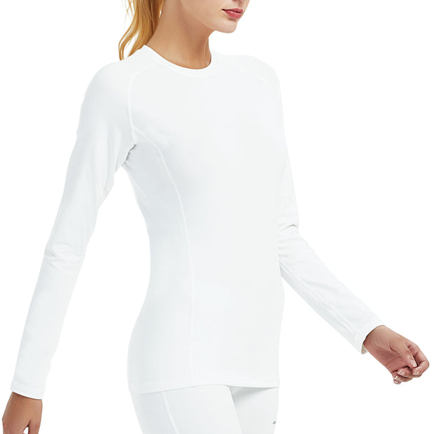 Women's White Thermal Compression Shirt WE003WT
