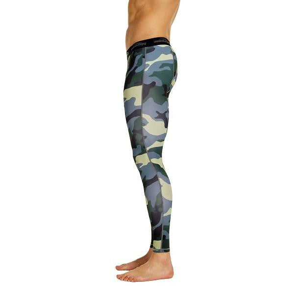 Green Camo Compression Pants for Men Youth - Main Image