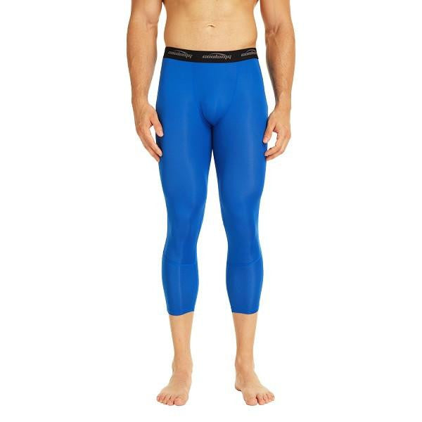 COOLOMG Blue Compression Pants Running Tights Pants & 3/4 Tights