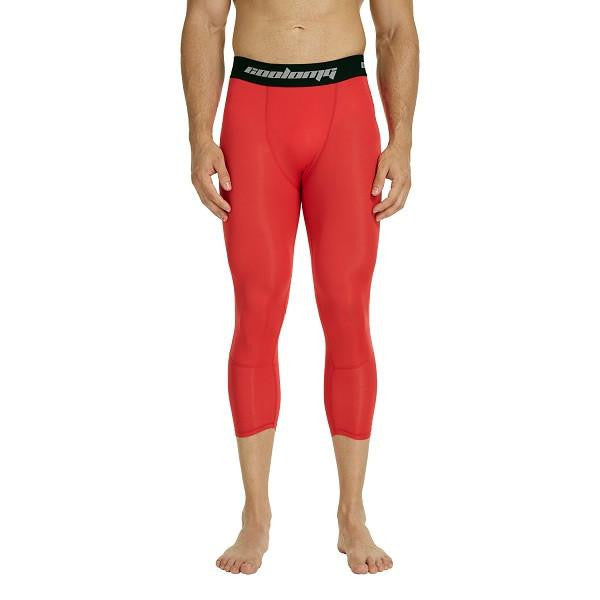 COOLOMG RED 3/4 Compression Tights Capri Running Pants Leggings Quick Dry  For Men Youth Boy – COOLOMG - Football Baseball Basketball Gears